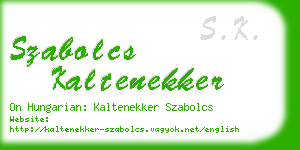 szabolcs kaltenekker business card